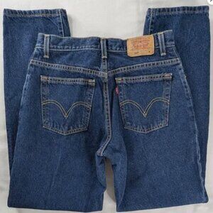 VTG Levi's 550 High Waist Classic Relaxed Fit Tapered Leg Dark Wash Mom Jeans